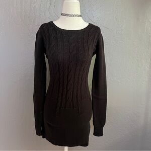 Volcom Women's Black Cable Knit Sweater Dress